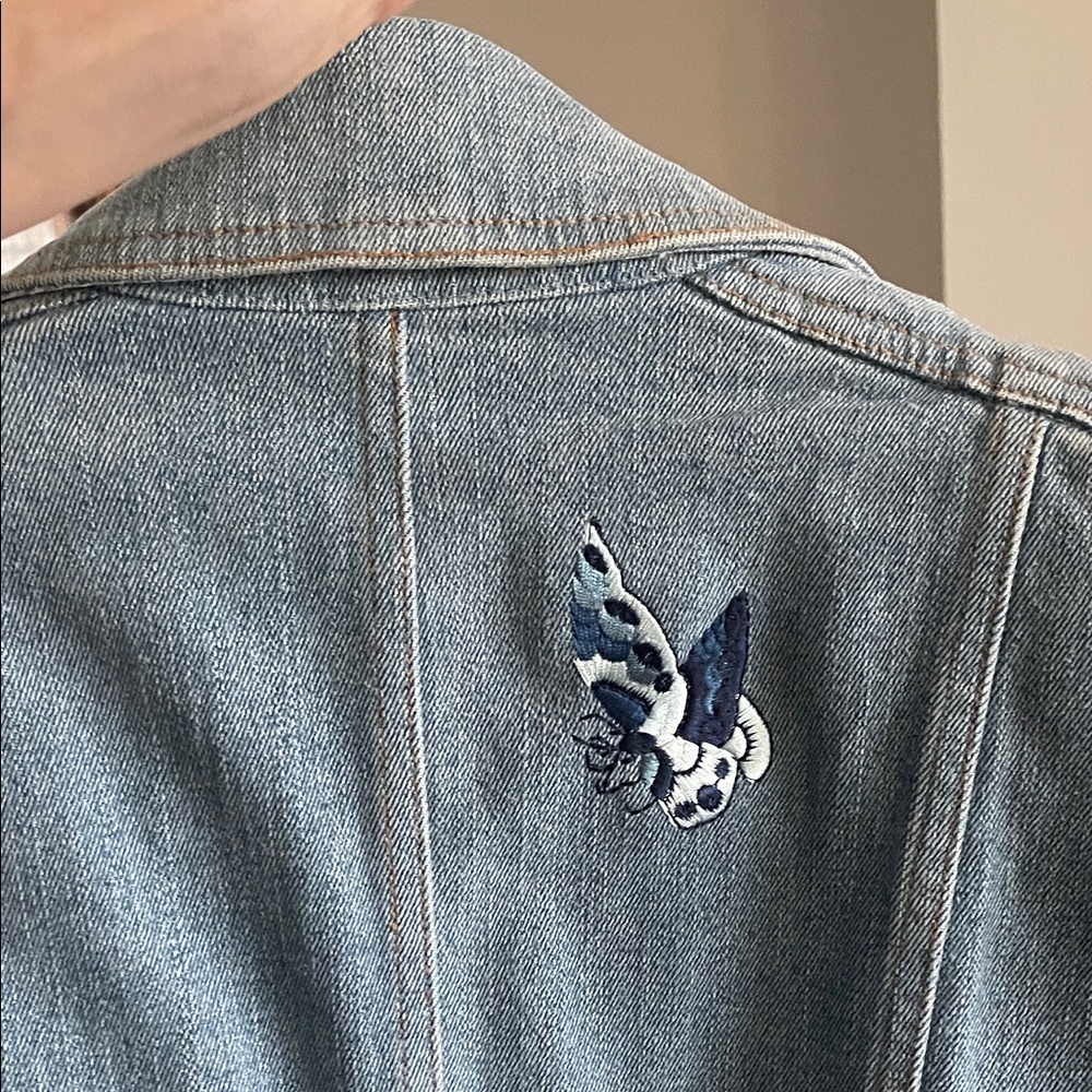 CHRISTIAN DIOR Embroidered flower butterfly Denim Jacket - Picture 14 of 17
